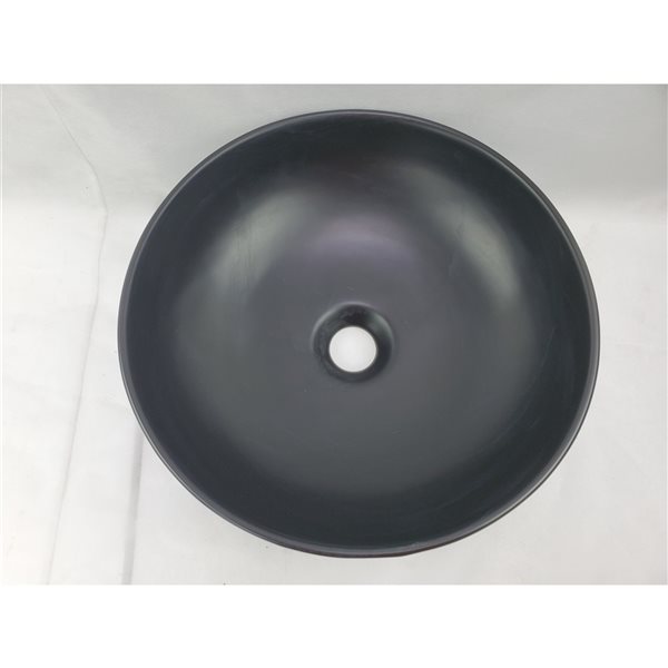 American Imaginations Black Ceramic Vessel Round Bathroom Sink (13.8-in x 13.8-in)