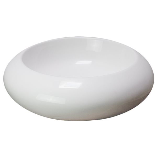 American Imaginations White Ceramic Vessel Round Bathroom Sink