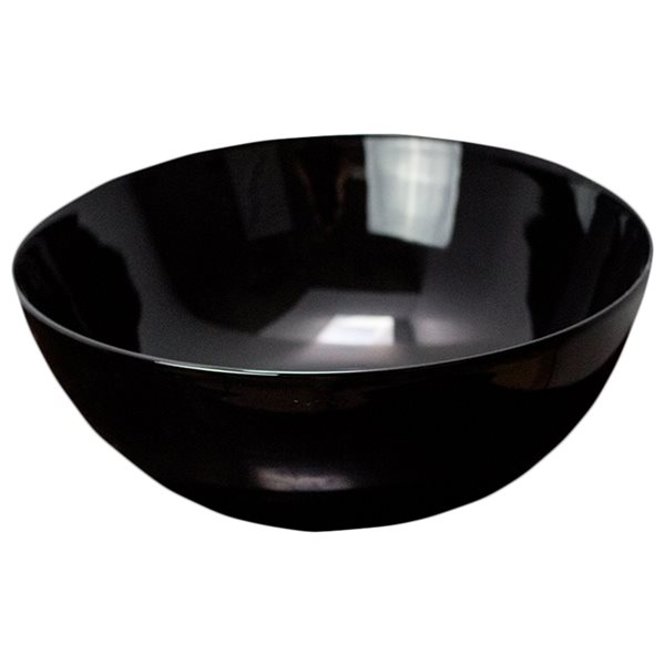 American Imaginations Black Ceramic Round Vessel Bathroom Sink (14.09-in x 14.09-in)