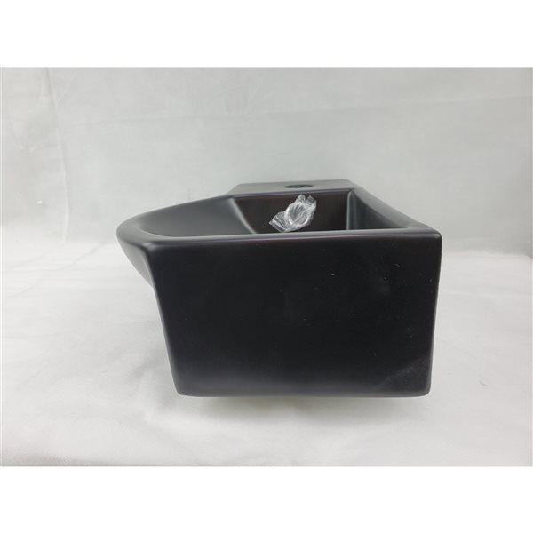 American Imaginations Black Rectangular Ceramic Vessel Bathroom Sink (8.7-in x 14.7-in)