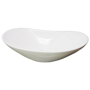 Vasque de salle de bain ovale American Imaginations en céramique blanche (14.2 po x 24.2 po)