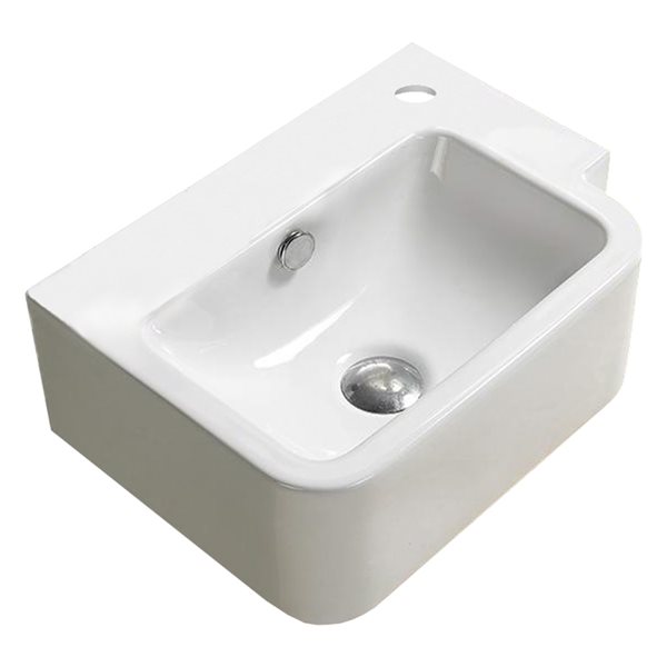 American Imaginations White Ceramic WallMount Rectangular Bathroom