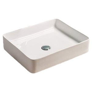 American Imaginations Rectangular White Ceramic Vessel Bathroom Sink (15.7-in x 19.9-in)