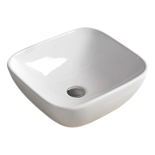 American Imaginations Rectangular White Ceramic Vessel Bathroom Sink (16.1-in x 18.1-in)