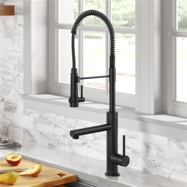 Kraus Artec Pro Pre-Rinse Kitchen Faucet with Pot Filler in Matte Black