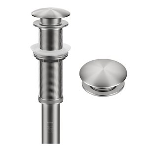 Kraus Spot-Free Stainless Steel Bathroom Pop-Up Drain with Extended Thread