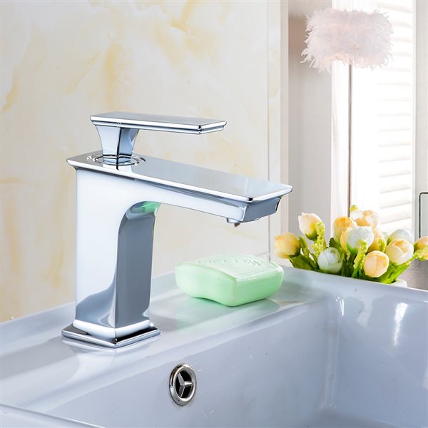 American Imaginations White Ceramic Vessel Rectangular Bathroom Sink with Chrome Faucet (12.2-in x 16.34-in)