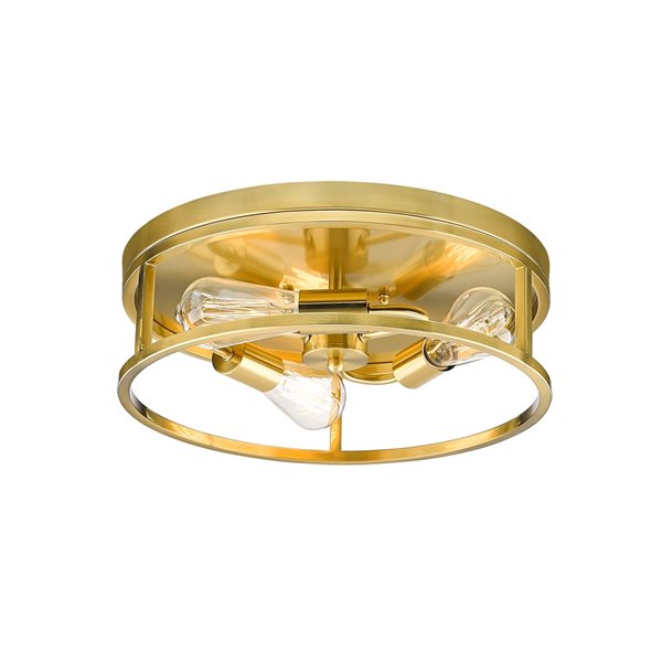 Bethel International 16-in Gold Modern Incandescent Flush Mount Light