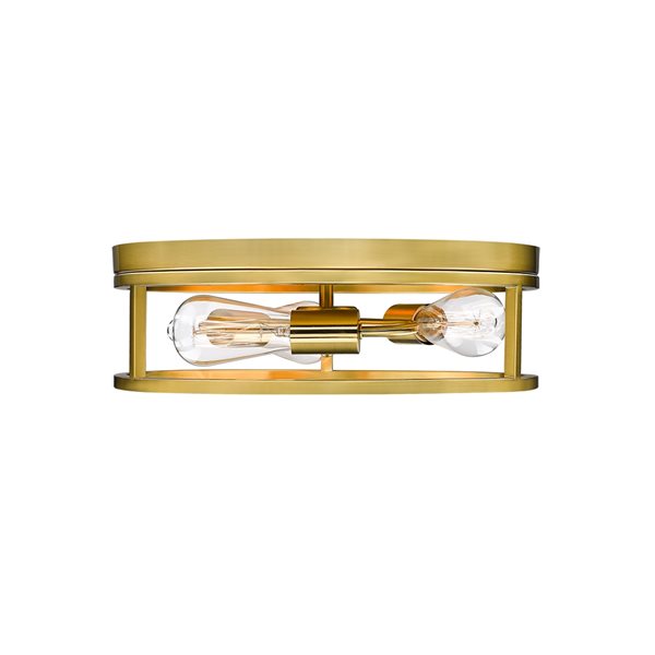 Bethel International 16-in Gold Modern Incandescent Flush Mount Light