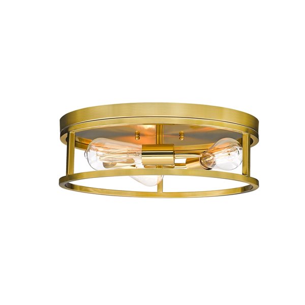 Bethel International 16-in Gold Modern Incandescent Flush Mount Light