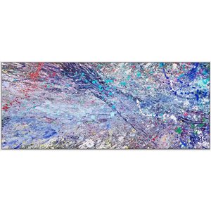 Bethel International 72-in x 30-in Abstract Hand-Painted Painting with Silver Wood Frame