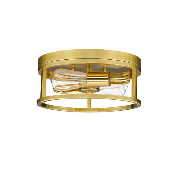 Bethel International 12-in Gold Contemporary Incandescent Flush Mount Light