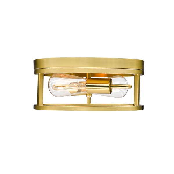 Bethel International 12-in Gold Contemporary Incandescent Flush Mount Light