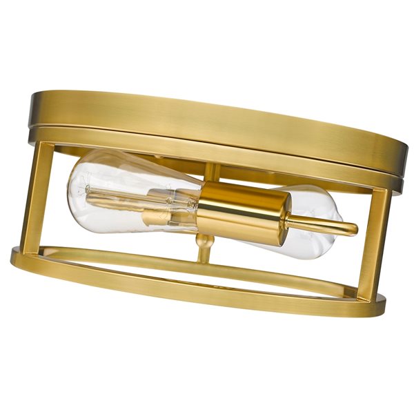 Bethel International 12-in Gold Contemporary Incandescent Flush Mount Light