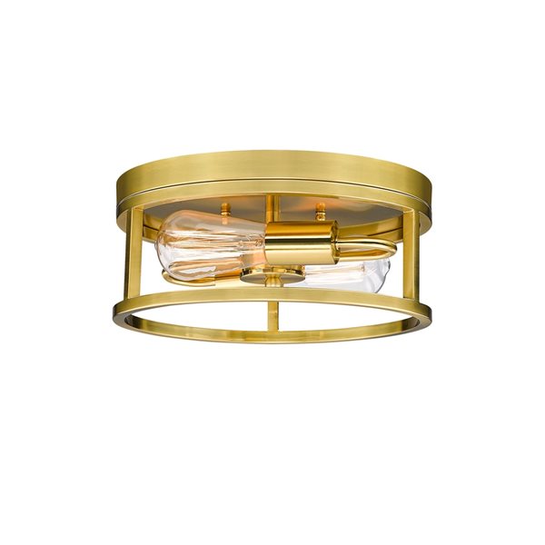 Bethel International 12-in Gold Contemporary Incandescent Flush Mount Light