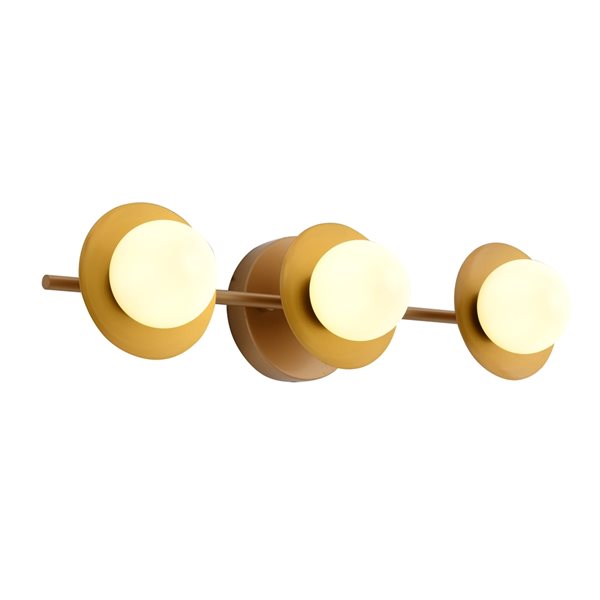 Bethel International 20-in 3-Light Brass Contemporary Wall Sconce