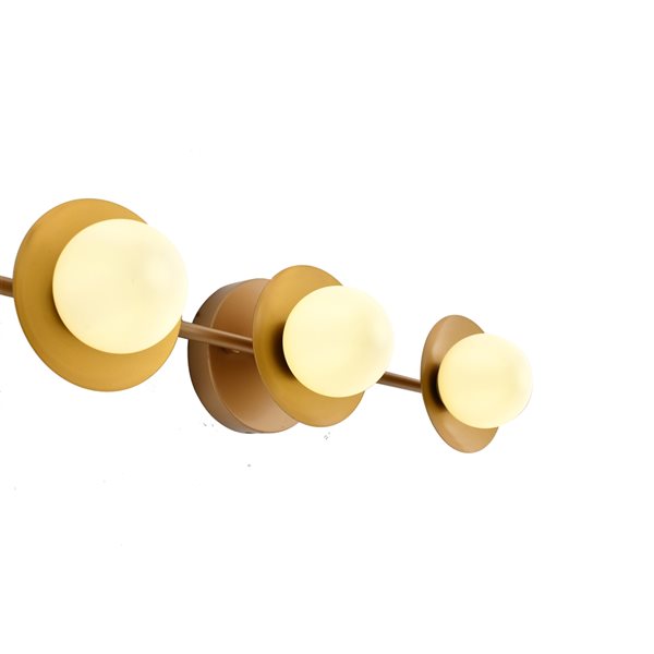 Bethel International 20-in 3-Light Brass Contemporary Wall Sconce