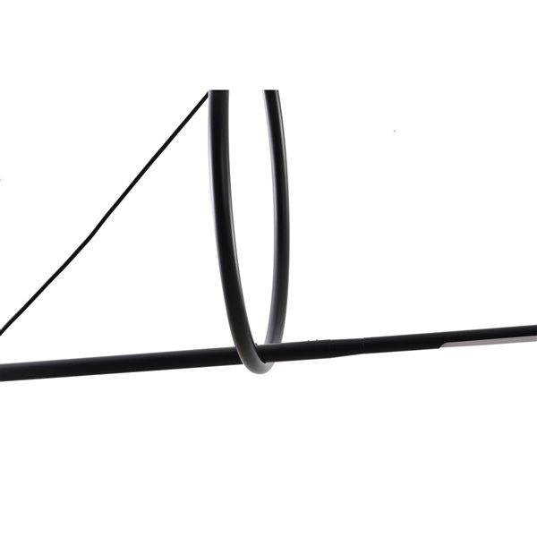 Bethel International 2-Light Black Contemporary LED Chandelier with Adjustable Cord