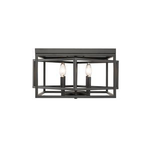 Bethel International 16-in Black Contemporary Incandescent Flush Mount Light