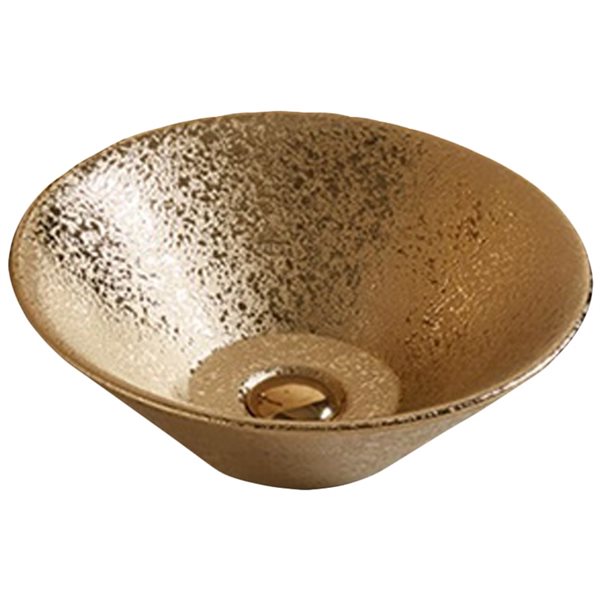 American Imaginations Gold 16.14-in Vessel Round Bathroom Sink