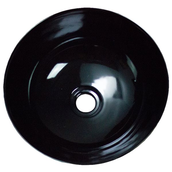 American Imaginations Black 16.14-in Vessel Round Bathroom Sink with Chrome Hardware