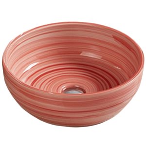 Lavabo vasque rond de 16,14 po rouge par American Imaginations, quincaillerie chrome