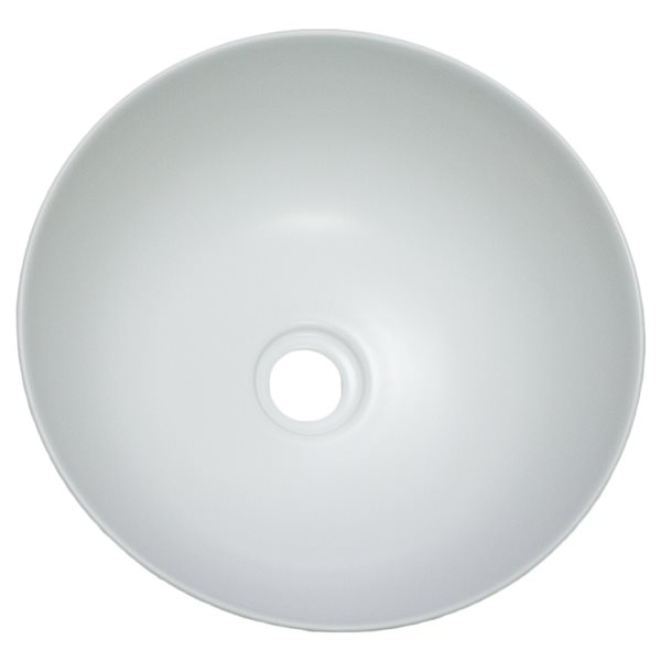 American Imaginations White 14.09-in Vessel Round Bathroom Sink with Chrome Hardware