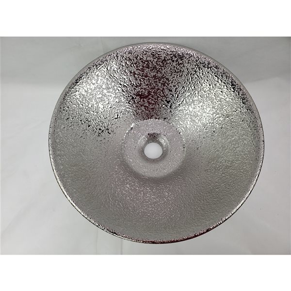 American Imaginations Silver 16.34-in Vessel Round Bathroom Sink with Chrome Hardware