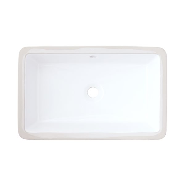 American Imaginations White 21.87-in Undermount Rectangular Bathroom Sink Hardware (No drain included)