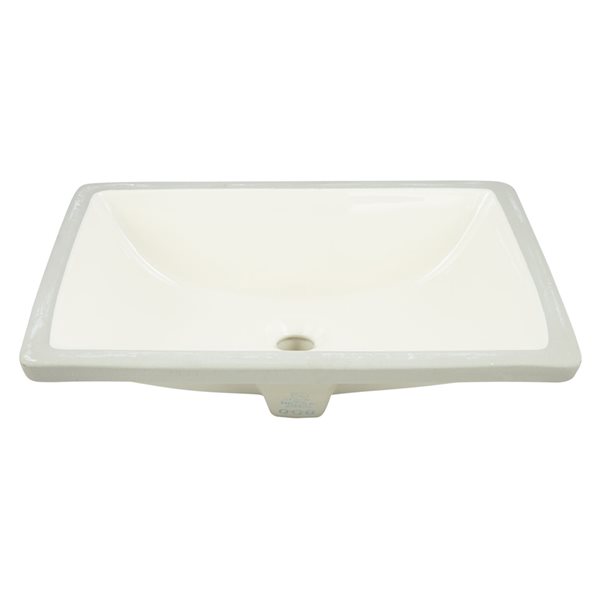 American Imaginations Beige 20.75-in Undermount Rectangular Bathroom Sink with Chrome Hardware