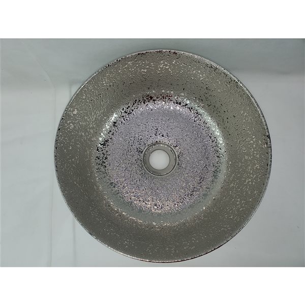 American Imaginations Silver 14.09-in Vessel Round Bathroom Sink with Chrome Hardware