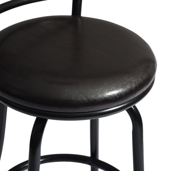 Homycasa Calamus 2-pack Black Adjustable Height Upholstered Bar Stool