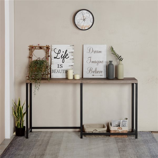 Homycasa Hess 63-in Vintage Brown Modern Console Table