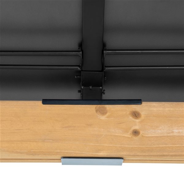 Sunjoy 11-ft x 13-ft Brown Cedar Wood Rectangle Permanent Gazebo with Steel Roof