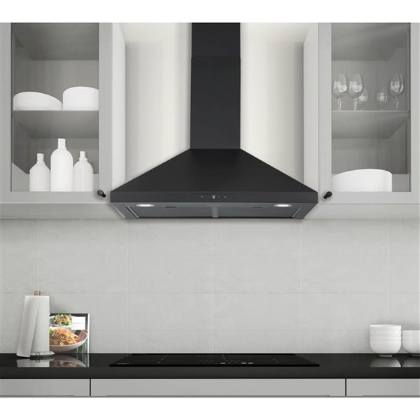 Ancona 30-in Convertible Black Wall-Mounted Range Hood