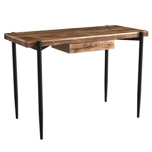 WHI 21.5-in Brown Rustic Industrial Wood Desk