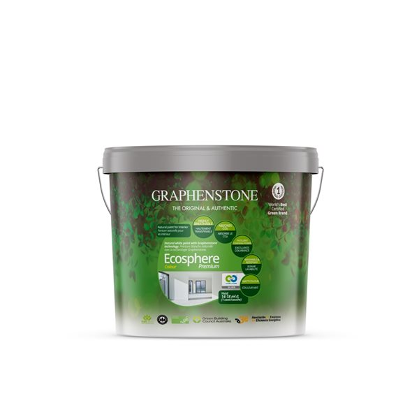 Peinture d'intérieur au fini mat Ecosphere Premium par Graphenstone, 1 litre, Bright Mountain