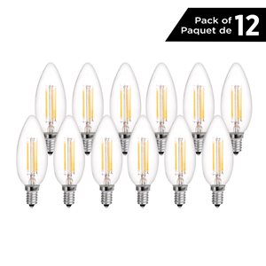 Luminus 40-Watt Equivalent B11 Warm White Dimmable LED Light Bulbs (12-pack)