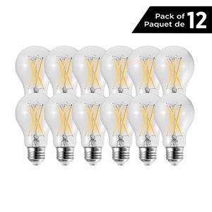 Luminus 60-Watt Equivalent A19 Warm White LED Light Bulbs (12-pack)