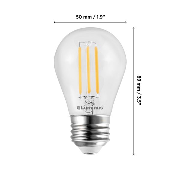 Luminus 25-Watt Equivalent A15 Warm White Dimmable LED Light Bulbs (12-pack)
