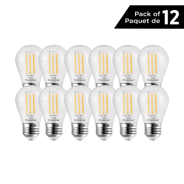 Luminus 25-Watt Equivalent A15 Warm White Dimmable LED Light Bulbs (12-pack)
