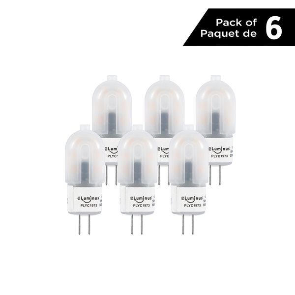 Ampoule à DEL G14 équivalent à 25 W de Luminus, blanc brillant (paquet de 6)