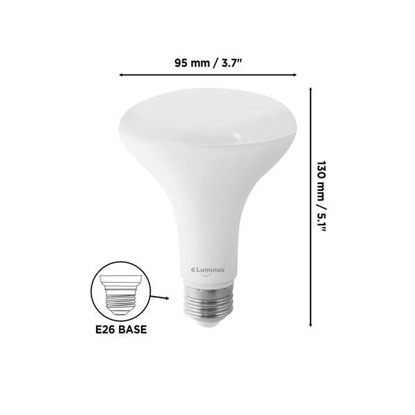 Luminus 65-Watt Equivalent BR30 Warm White Dimmable LED Light Bulbs (12-pack)