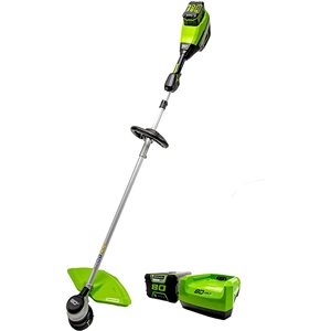 Greenworks 80-Volt Max 16-in Straight Cordless String Trimmer with Battery and Charger