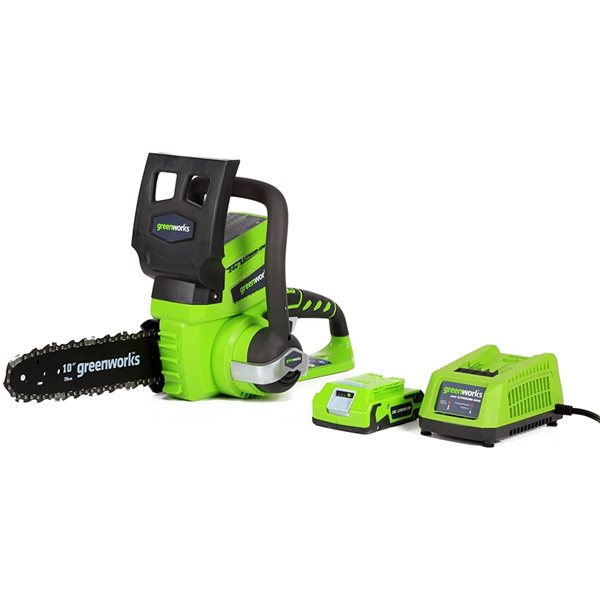 Image of Greenworks | 24-Volt Lithium-Ion 10-In Cordless Electric Chainsaw (Battery Included) | Rona