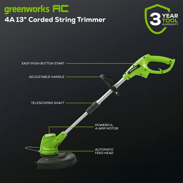 Greenworks 4 A 13-in Corded Electric String Trimmer