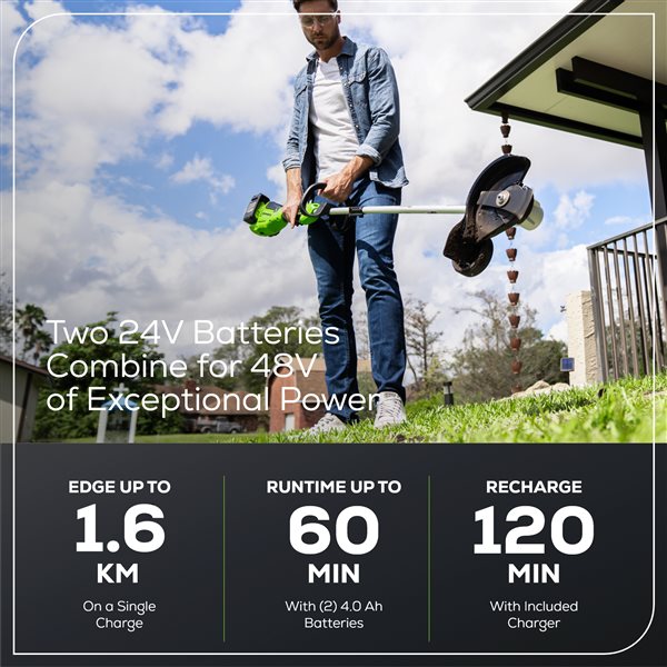 Greenworks 24-Volt 8-in Lithium-Ion Cordless Lawn Edger (Tool Only)