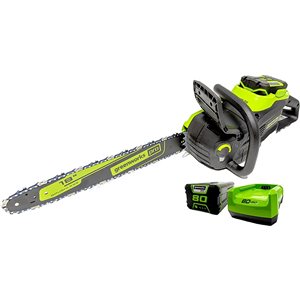 Greenworks 80-Volt Max Lithium-Ion 18-in Cordless Electric Chainsaw (Battery and Charger Included)