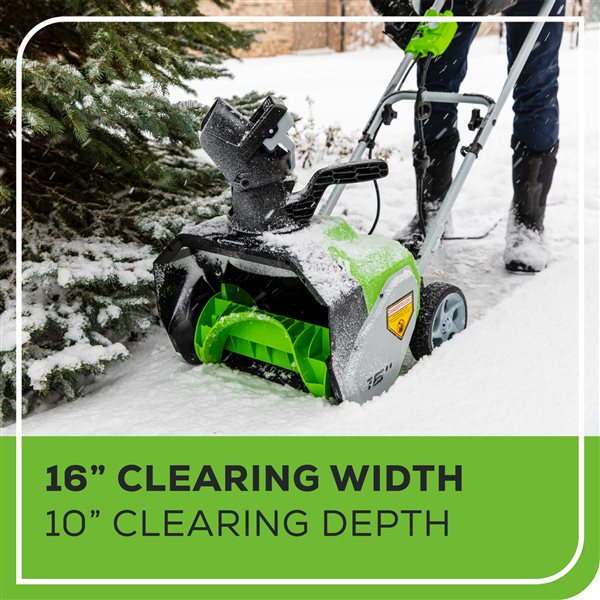 Greenworks 10 A 16-in Corded Electric Snow Blower