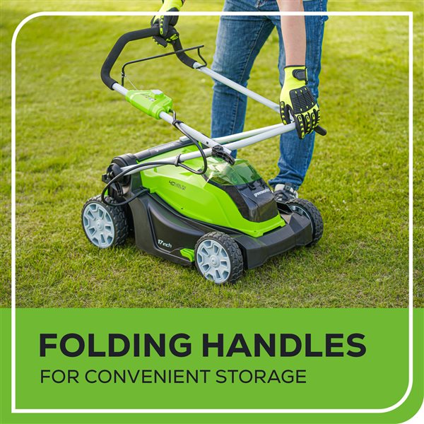 Greenworks Cordless Lawn Mower 17-in 40V with Bagger and 6